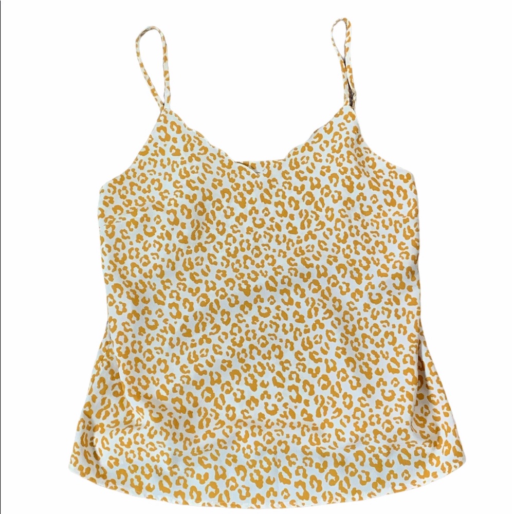 Miami Size Small Yellow Leopard Print Adjustable Tank Top